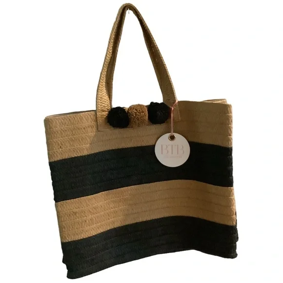 BTB Los Angeles Bahama Mama Striped Tote Bag New